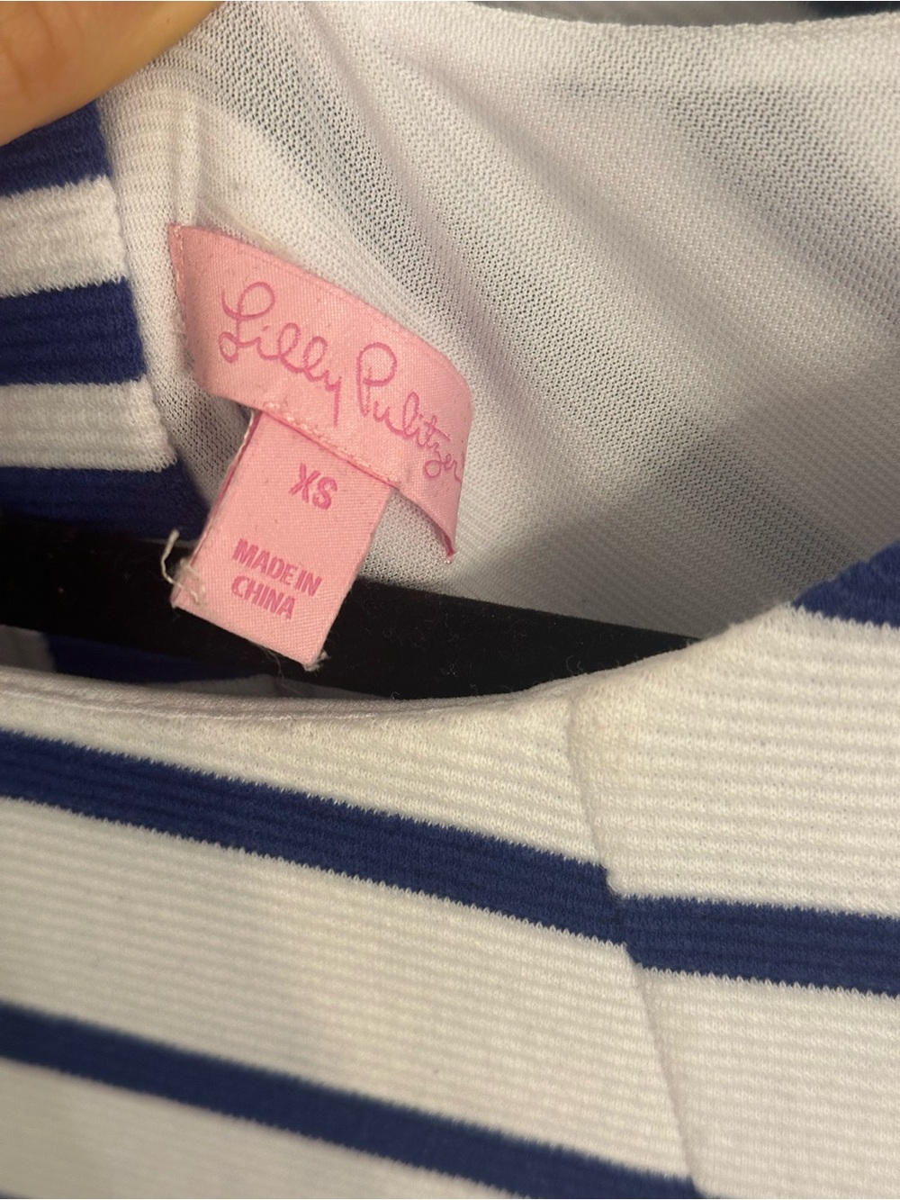 Lilly Pulitzer Blue White Striped Layton Shift Scoop Neck Short Dress XS - Picture 5 of 6